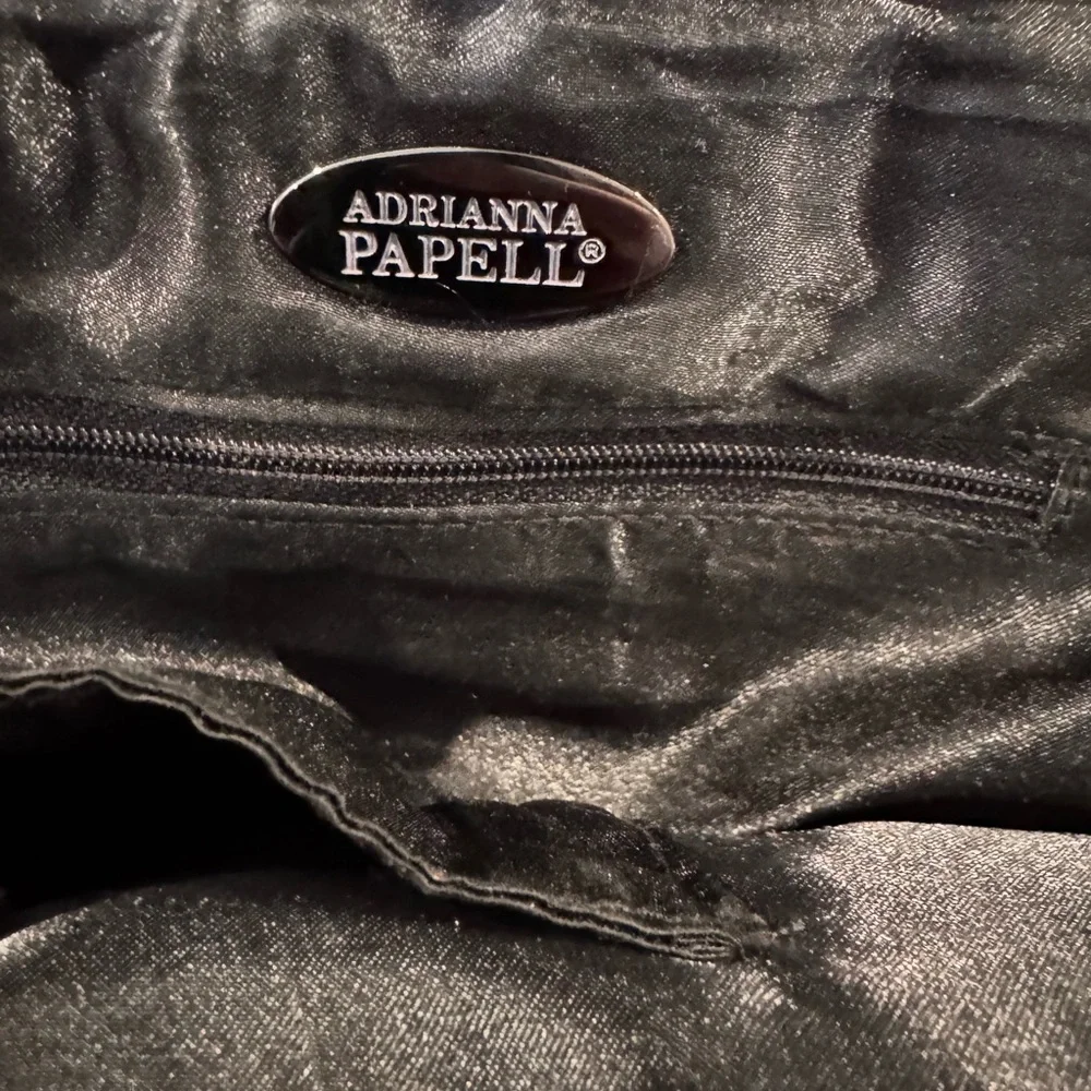 ADRIANNA PAPELL Black Velvet Lace Evening Bag